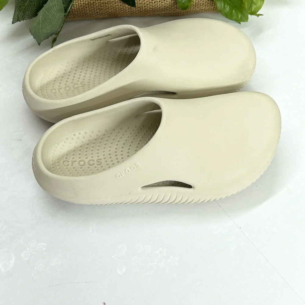 CROCS Women's Cream Mules - Picture 2 of 4